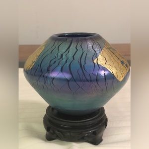 Robert Eickholt Signed Vintage Handblown Glass Vase